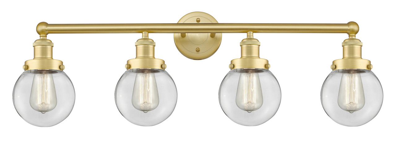 INNOVATIONS 616-4W-SG-G202-6 Beacon 4 33.5 inch Bath Vanity Light Satin Gold