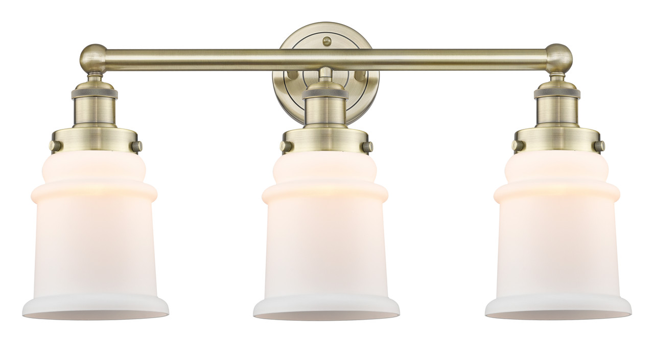 INNOVATIONS 616-3W-AB-G181 Canton 3 24 inch Bath Vanity Light Antique Brass