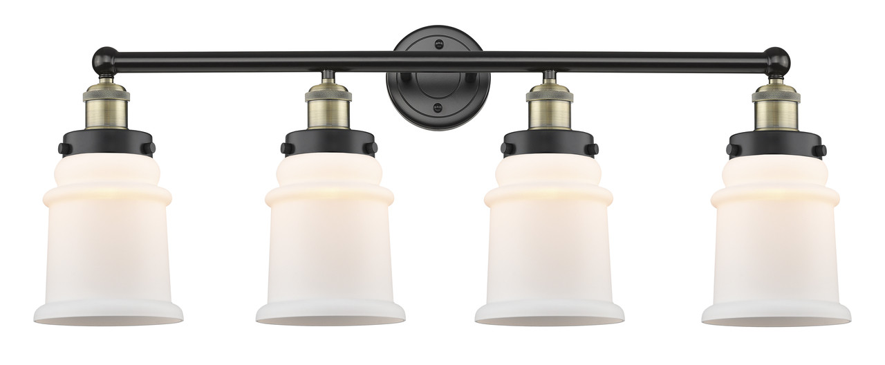 INNOVATIONS 616-4W-BAB-G181 Canton 4 33 inch Bath Vanity Light Black Antique Brass