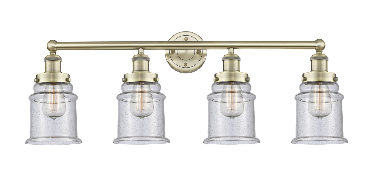 INNOVATIONS 616-4W-AB-G184 Canton 4 33 inch Bath Vanity Light Antique Brass