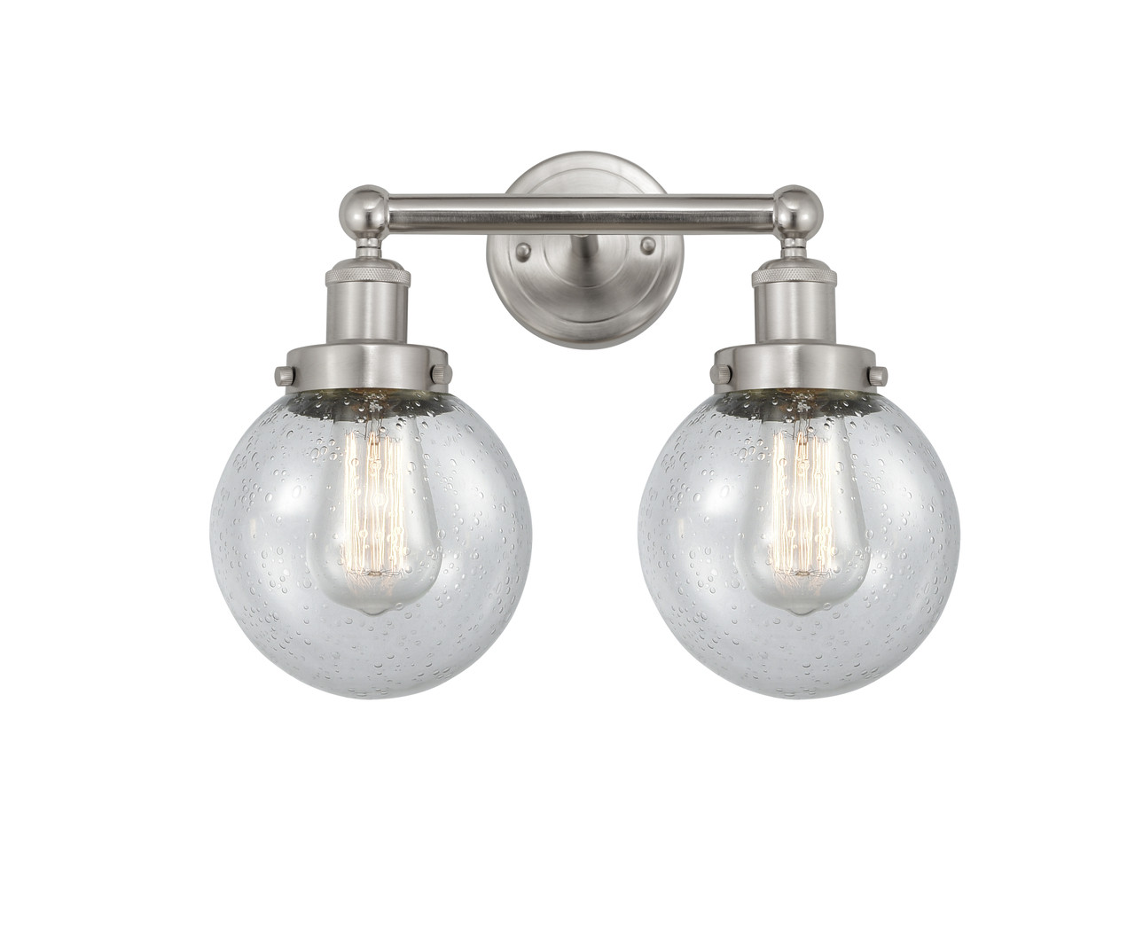 INNOVATIONS 616-2W-SN-G204-6 Beacon 2 Light 15.5 inch Bath Vanity Light Brushed Satin Nickel