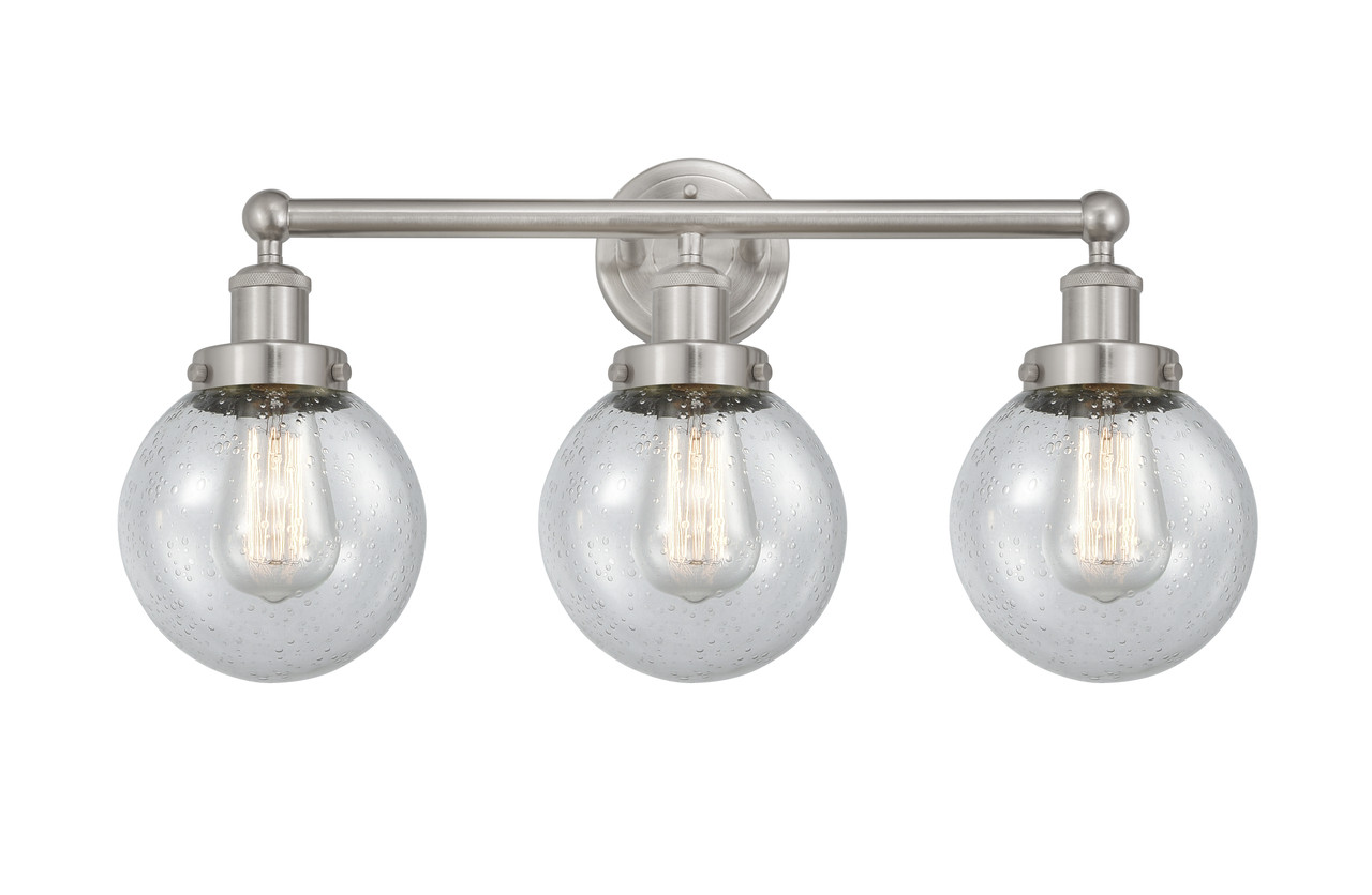 INNOVATIONS 616-3W-SN-G204-6 Beacon 3 Light 24.5 inch Bath Vanity Light Brushed Satin Nickel
