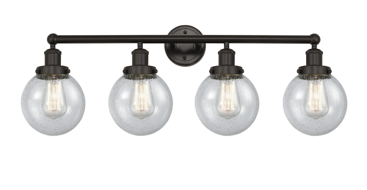 INNOVATIONS 616-4W-OB-G204-6 Beacon 4 Light 33.5 inch Bath Vanity Light Oil Rubbed Bronze