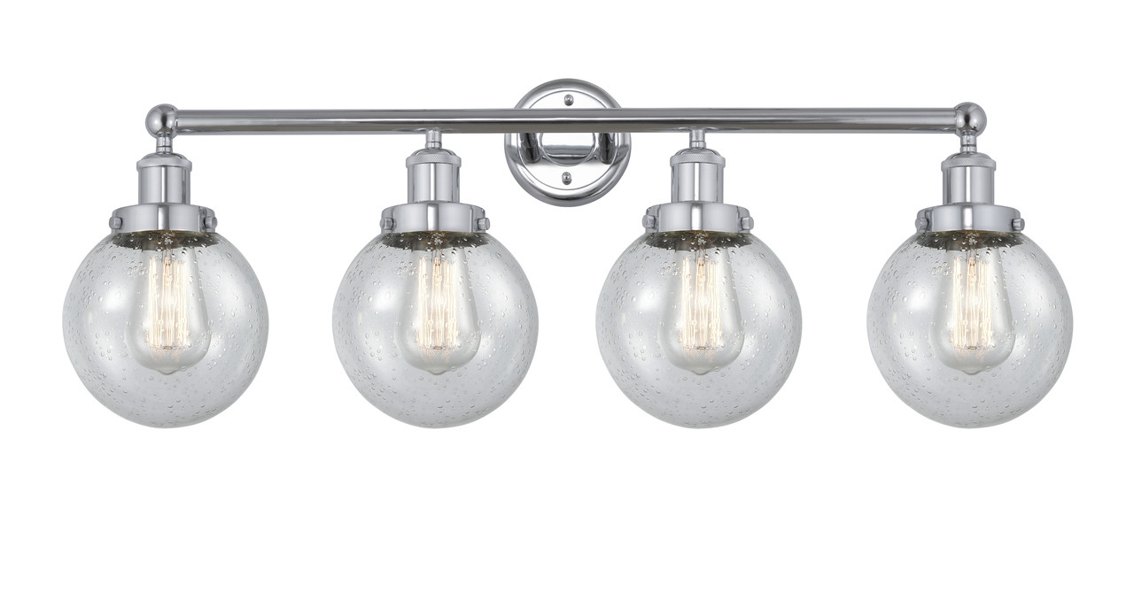 INNOVATIONS 616-4W-PC-G204-6 Beacon 4 Light 33.5 inch Bath Vanity Light Polished Chrome