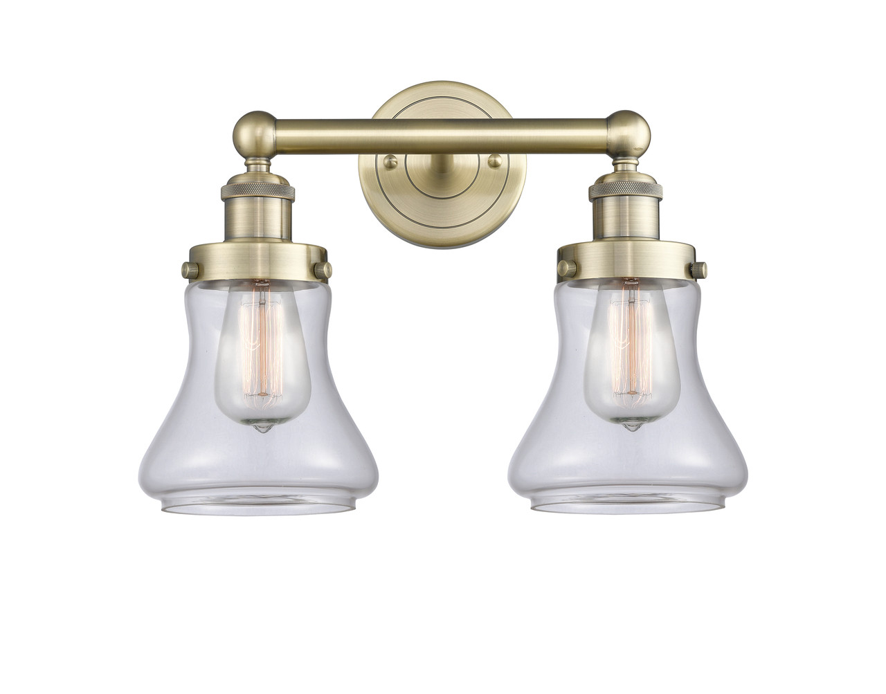 INNOVATIONS 616-2W-AB-G192 Bellmont 2 15.5 inch Bath Vanity Light Antique Brass