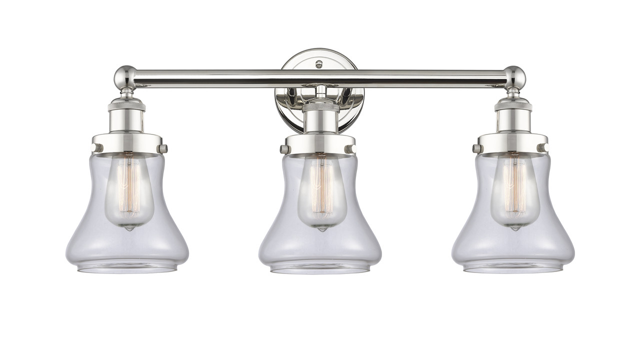 INNOVATIONS 616-3W-PN-G192 Bellmont 3 24.5 inch Bath Vanity Light Polished Nickel