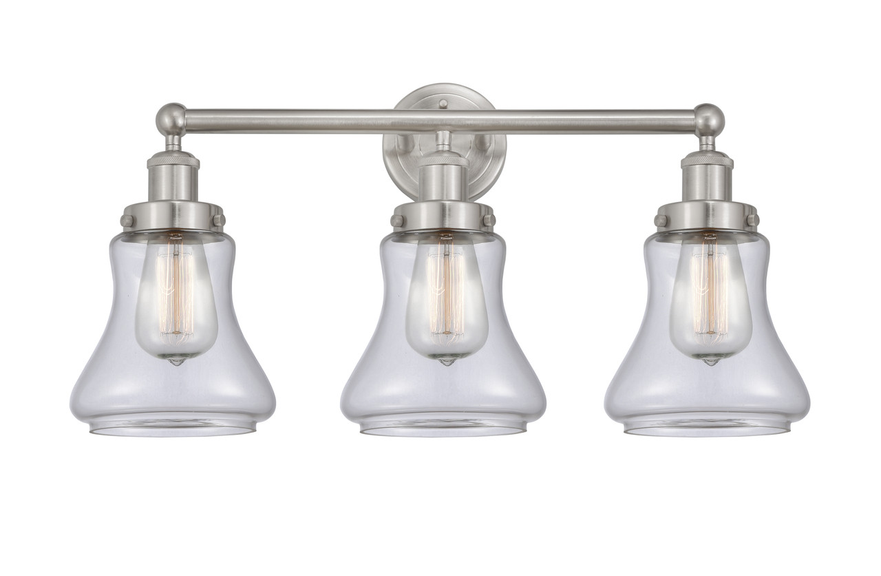 INNOVATIONS 616-3W-SN-G192 Bellmont 3 Light 24.5 inch Bath Vanity Light Brushed Satin Nickel
