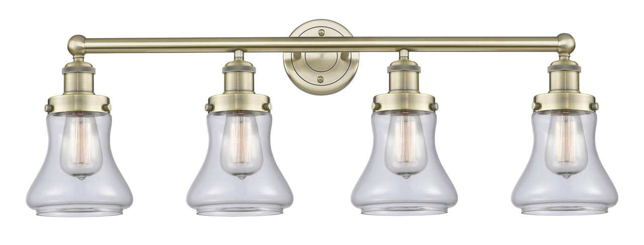 INNOVATIONS 616-4W-AB-G192 Bellmont 4 33.5 inch Bath Vanity Light Antique Brass