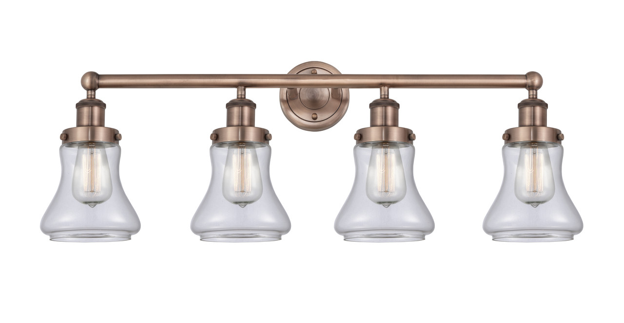 INNOVATIONS 616-4W-AC-G192 Bellmont 4 33.5 inch Bath Vanity Light Antique Copper