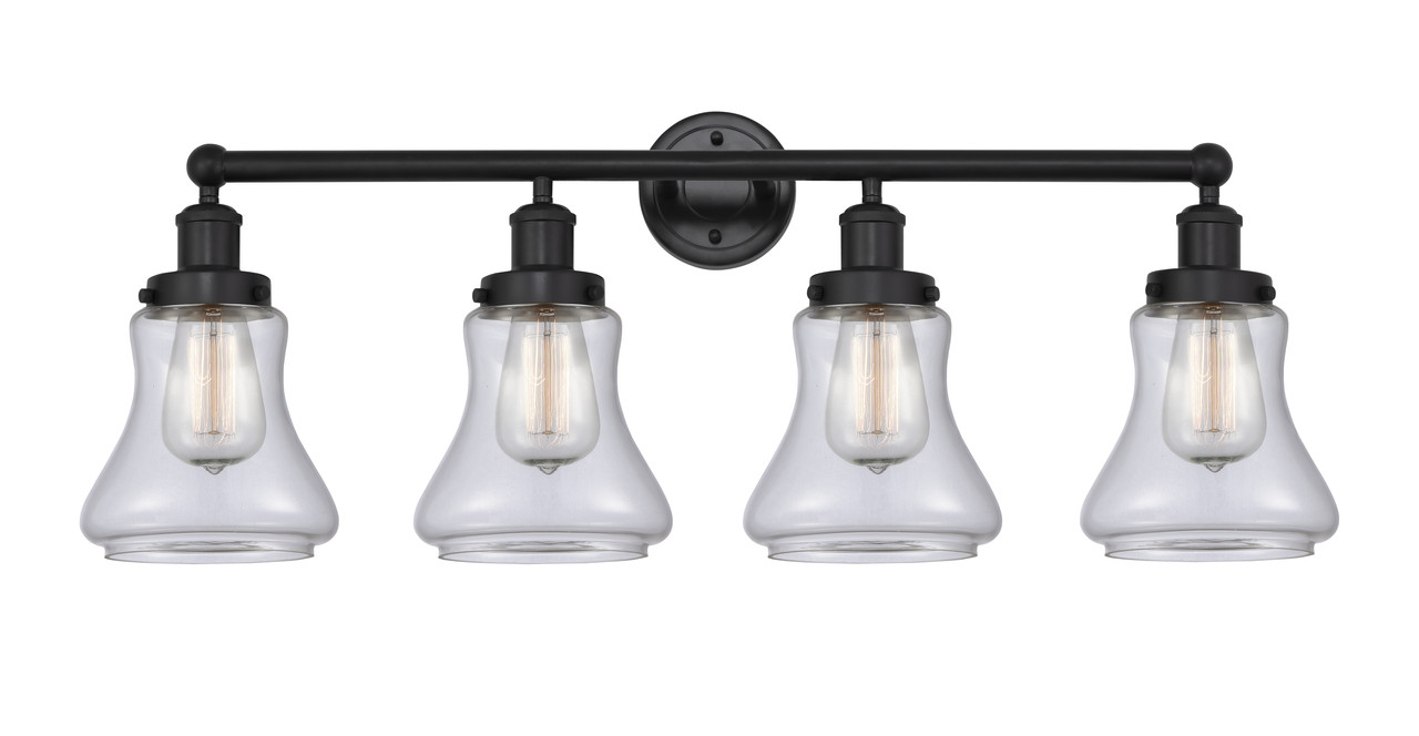 INNOVATIONS 616-4W-BK-G192 Bellmont 4 Light 33.5 inch Bath Vanity Light Matte Black