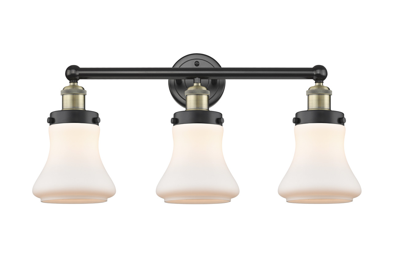 INNOVATIONS 616-3W-BAB-G191 Bellmont 3 24.5 inch Bath Vanity Light Black Antique Brass
