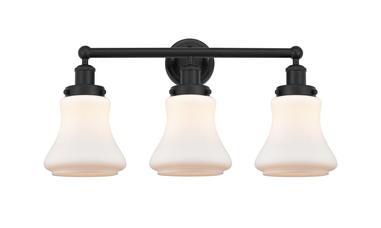 INNOVATIONS 616-3W-BK-G191 Bellmont 3 Light 24.5 inch Bath Vanity Light Matte Black
