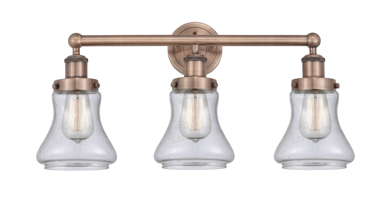 INNOVATIONS 616-3W-AC-G194 Bellmont 3 24.5 inch Bath Vanity Light Antique Copper