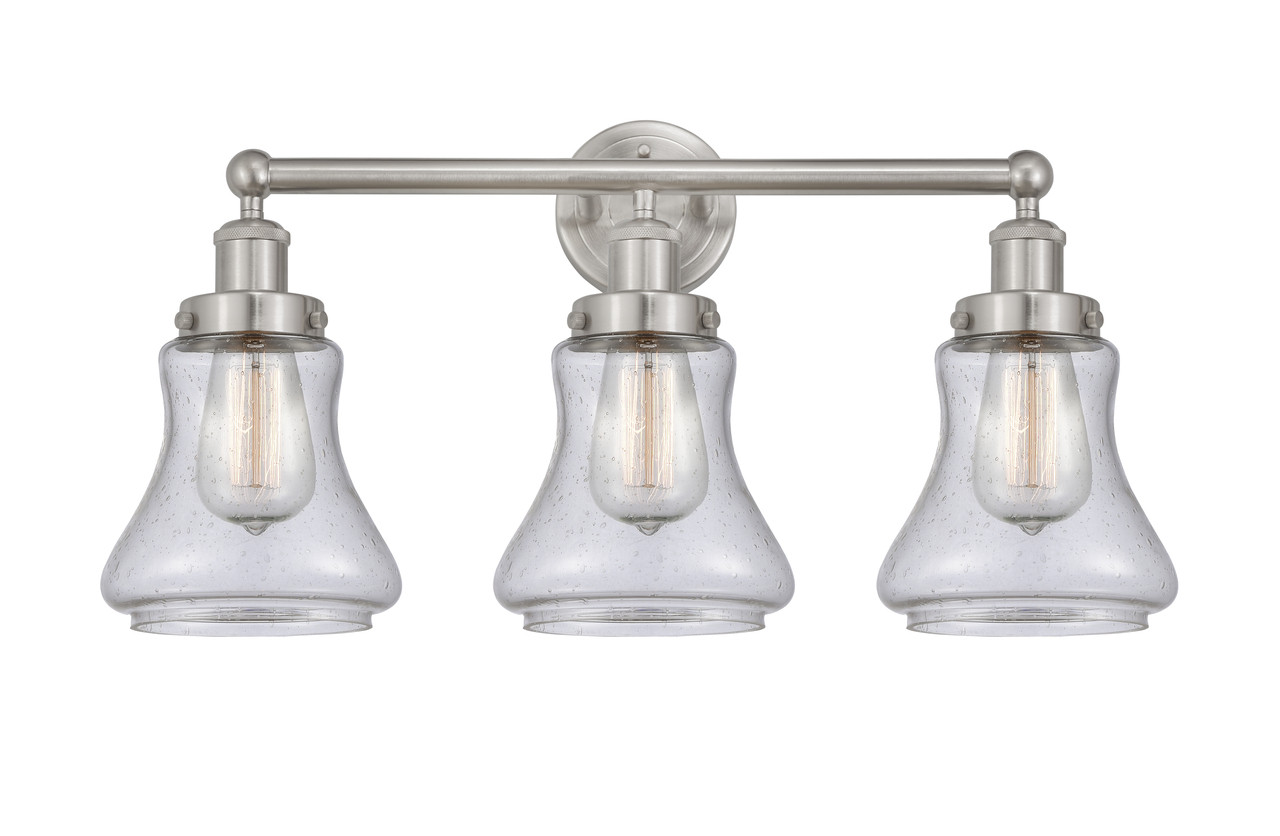 INNOVATIONS 616-3W-SN-G194 Bellmont 3 Light 24.5 inch Bath Vanity Light Brushed Satin Nickel