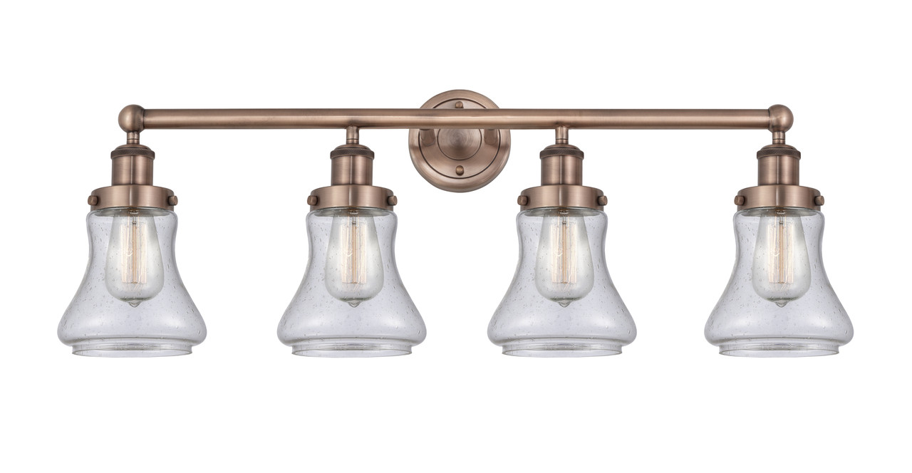 INNOVATIONS 616-4W-AC-G194 Bellmont 4 33.5 inch Bath Vanity Light Antique Copper