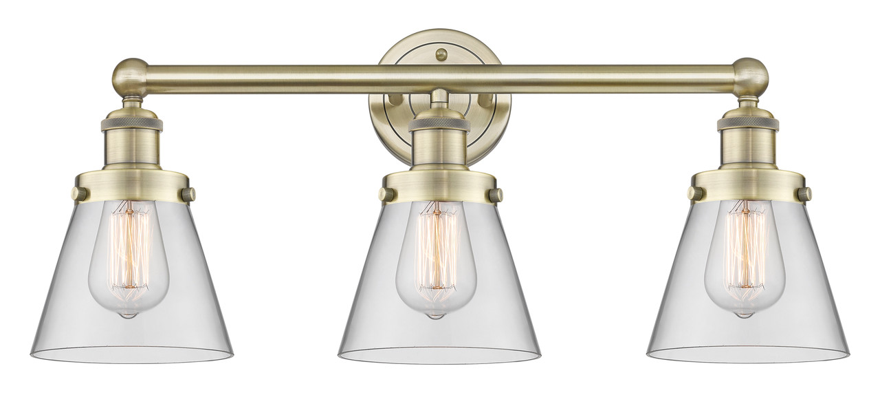 INNOVATIONS 616-3W-AB-G62 Cone 3 24.5 inch Bath Vanity Light Antique Brass