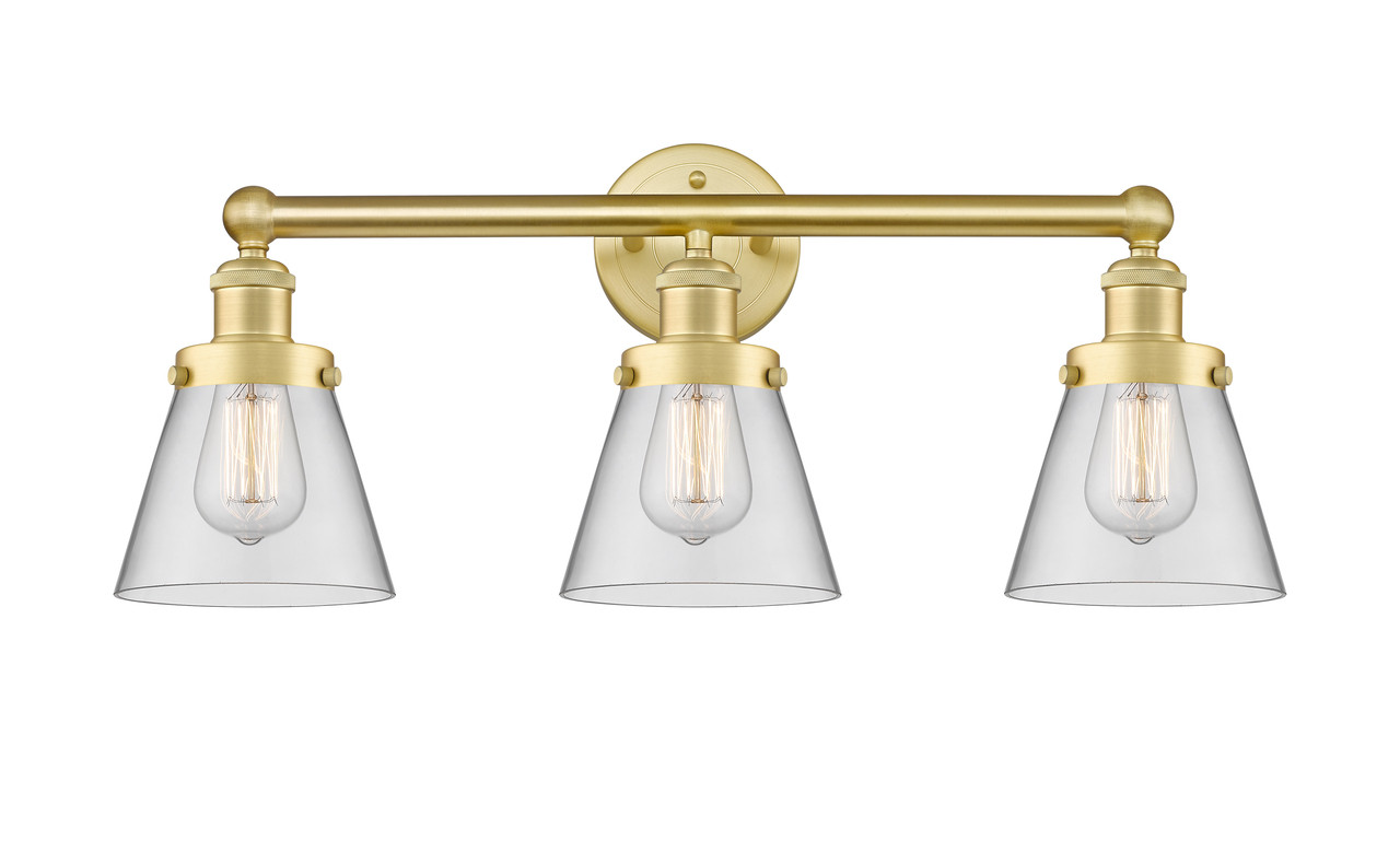 INNOVATIONS 616-3W-SG-G62 Cone 3 24.5 inch Bath Vanity Light Satin Gold