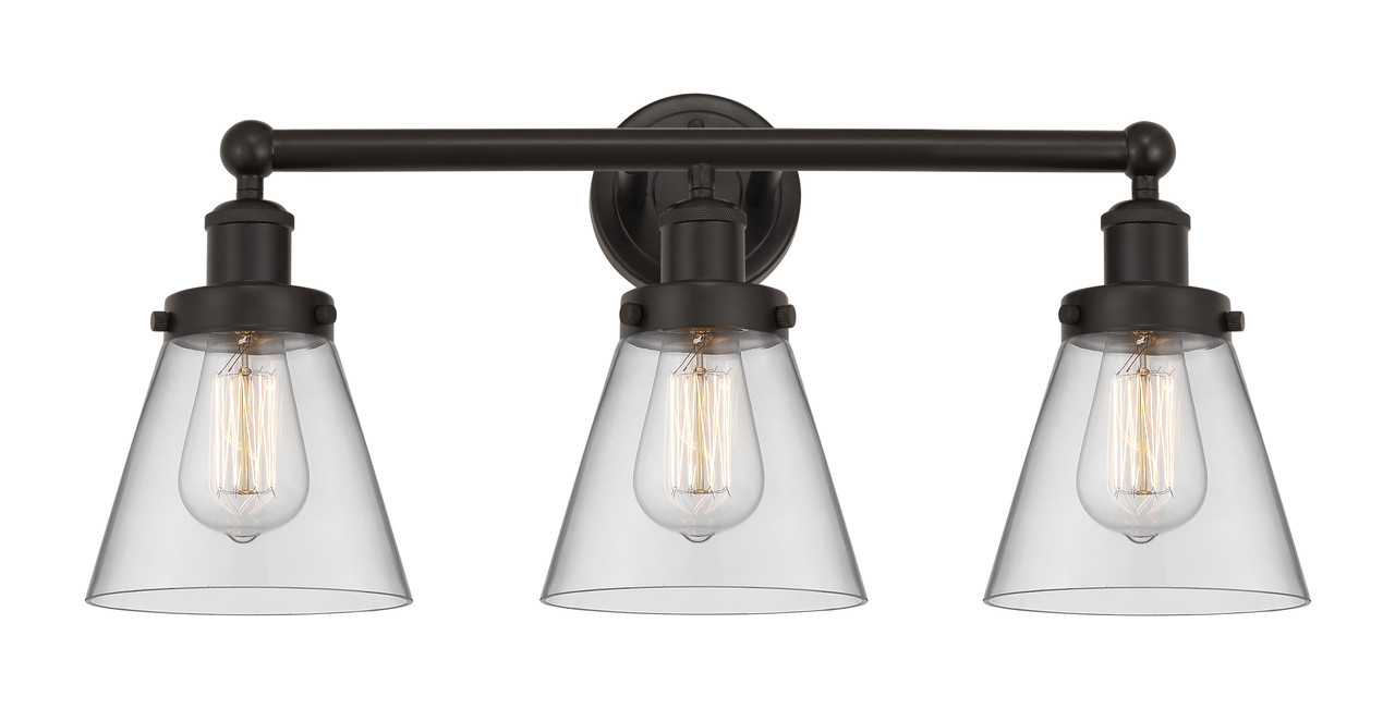 INNOVATIONS 616-3W-OB-G62 Cone 3 Light 24.5 inch Bath Vanity Light Oil Rubbed Bronze