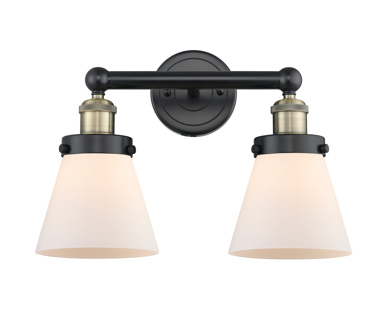 INNOVATIONS 616-2W-BAB-G61 Cone 2 15.5 inch Bath Vanity Light Black Antique Brass