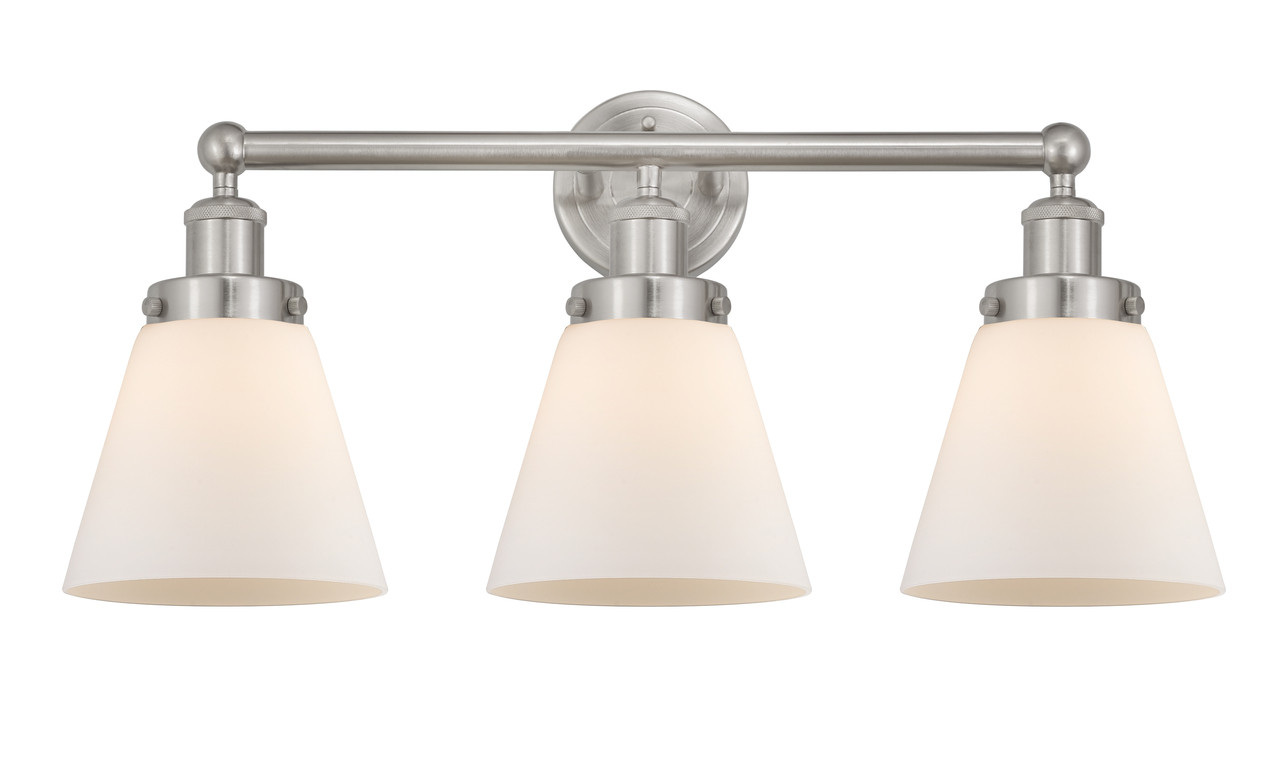 INNOVATIONS 616-3W-SN-G61 Cone 3 Light 24.5 inch Bath Vanity Light Brushed Satin Nickel