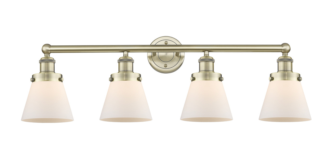 INNOVATIONS 616-4W-AB-G61 Cone 4 33.5 inch Bath Vanity Light Antique Brass