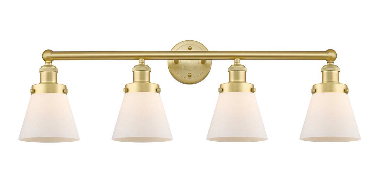 INNOVATIONS 616-4W-SG-G61 Cone 4 33.5 inch Bath Vanity Light Satin Gold