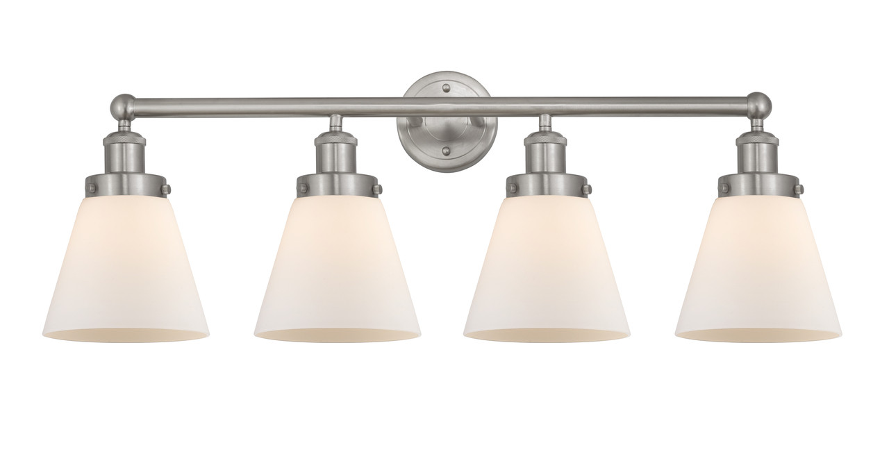 INNOVATIONS 616-4W-SN-G61 Cone 4 Light 33.5 inch Bath Vanity Light Brushed Satin Nickel