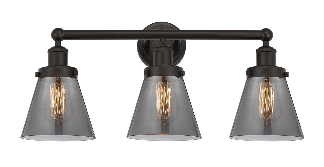 INNOVATIONS 616-3W-OB-G63 Cone 3 Light 24.5 inch Bath Vanity Light Oil Rubbed Bronze