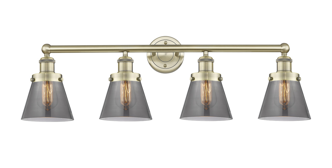 INNOVATIONS 616-4W-AB-G63 Cone 4 33.5 inch Bath Vanity Light Antique Brass