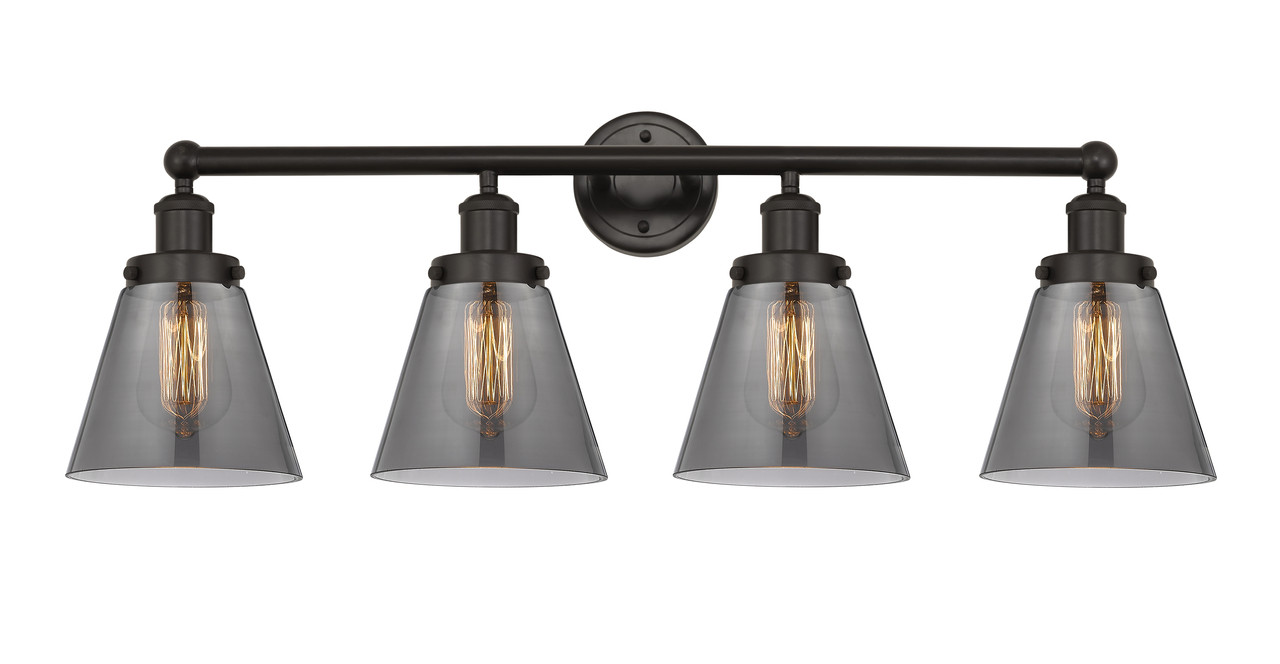INNOVATIONS 616-4W-OB-G63 Cone 4 Light 33.5 inch Bath Vanity Light Oil Rubbed Bronze