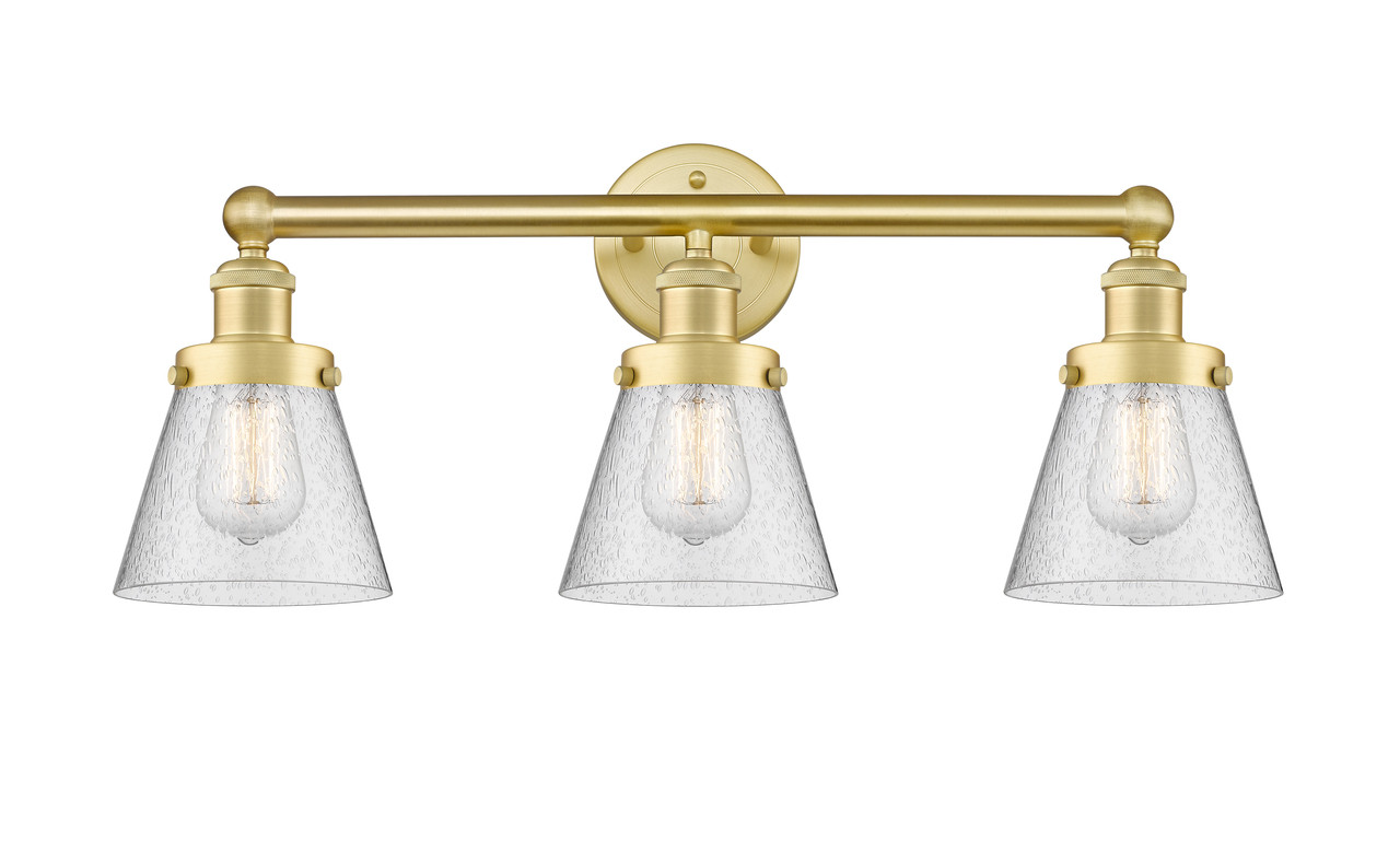 INNOVATIONS 616-3W-SG-G64 Cone 3 24.5 inch Bath Vanity Light Satin Gold