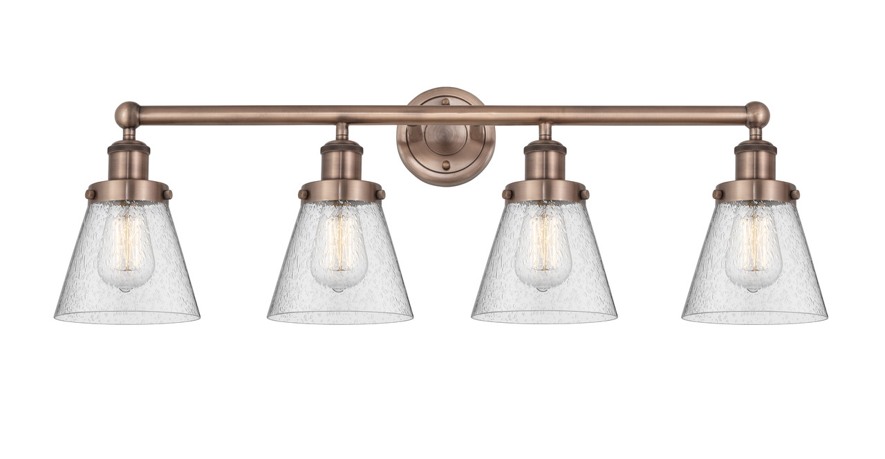 INNOVATIONS 616-4W-AC-G64 Cone 4 33.5 inch Bath Vanity Light Antique Copper