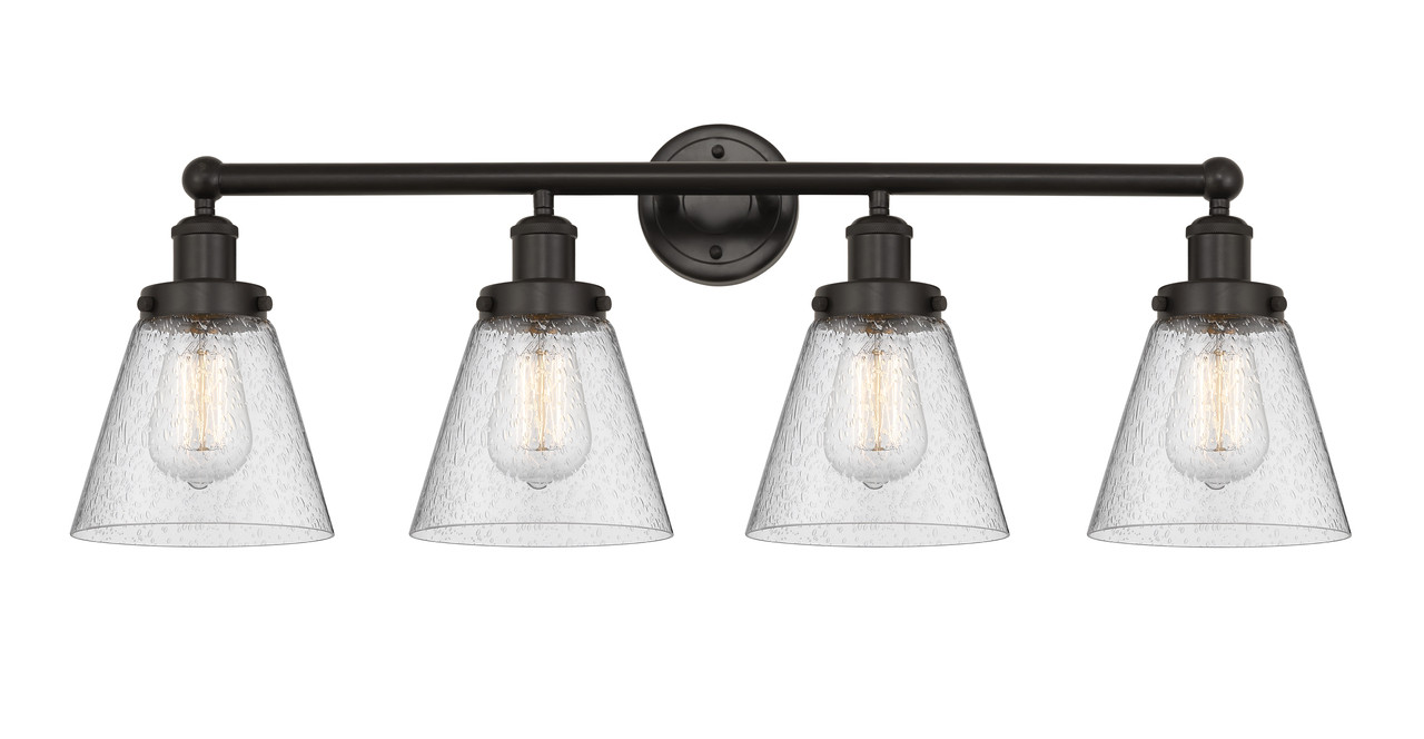 INNOVATIONS 616-4W-OB-G64 Cone 4 Light 33.5 inch Bath Vanity Light Oil Rubbed Bronze