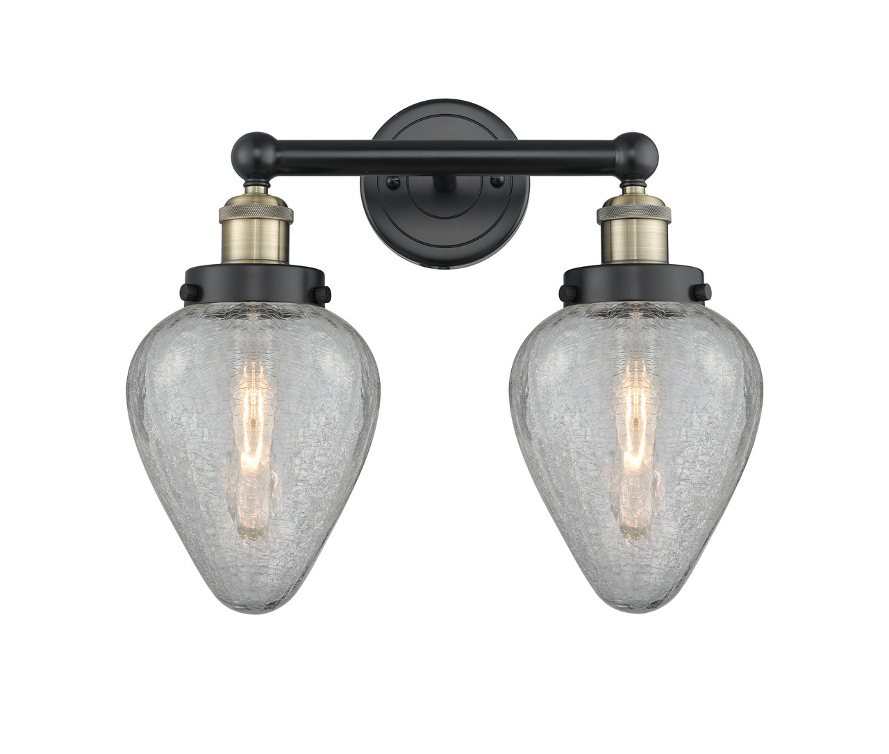 INNOVATIONS 616-2W-BAB-G165 Geneseo 2 15 inch Bath Vanity Light Black Antique Brass