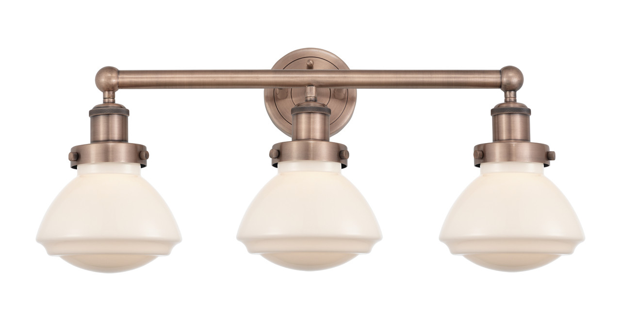 INNOVATIONS 616-3W-AC-G321 Olean 3 24.5 inch Bath Vanity Light Antique Copper