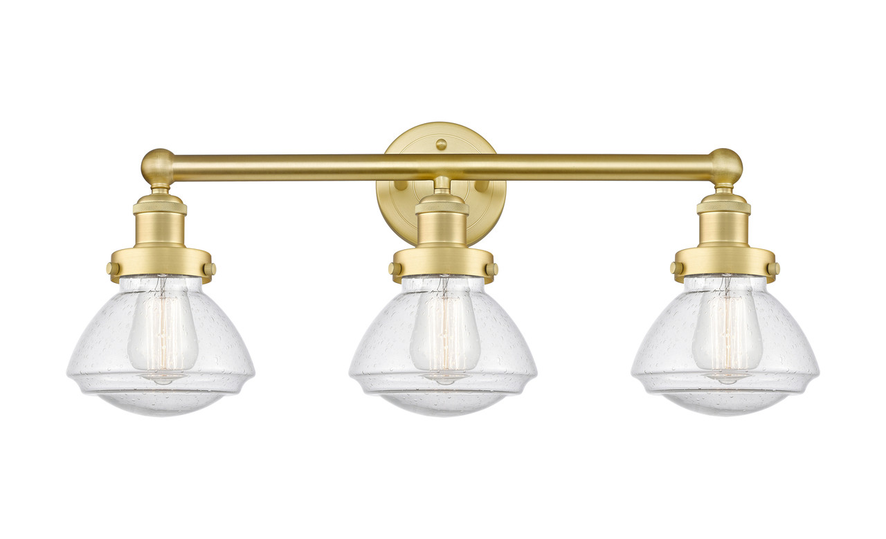 INNOVATIONS 616-3W-SG-G324 Olean 3 24.5 inch Bath Vanity Light Satin Gold