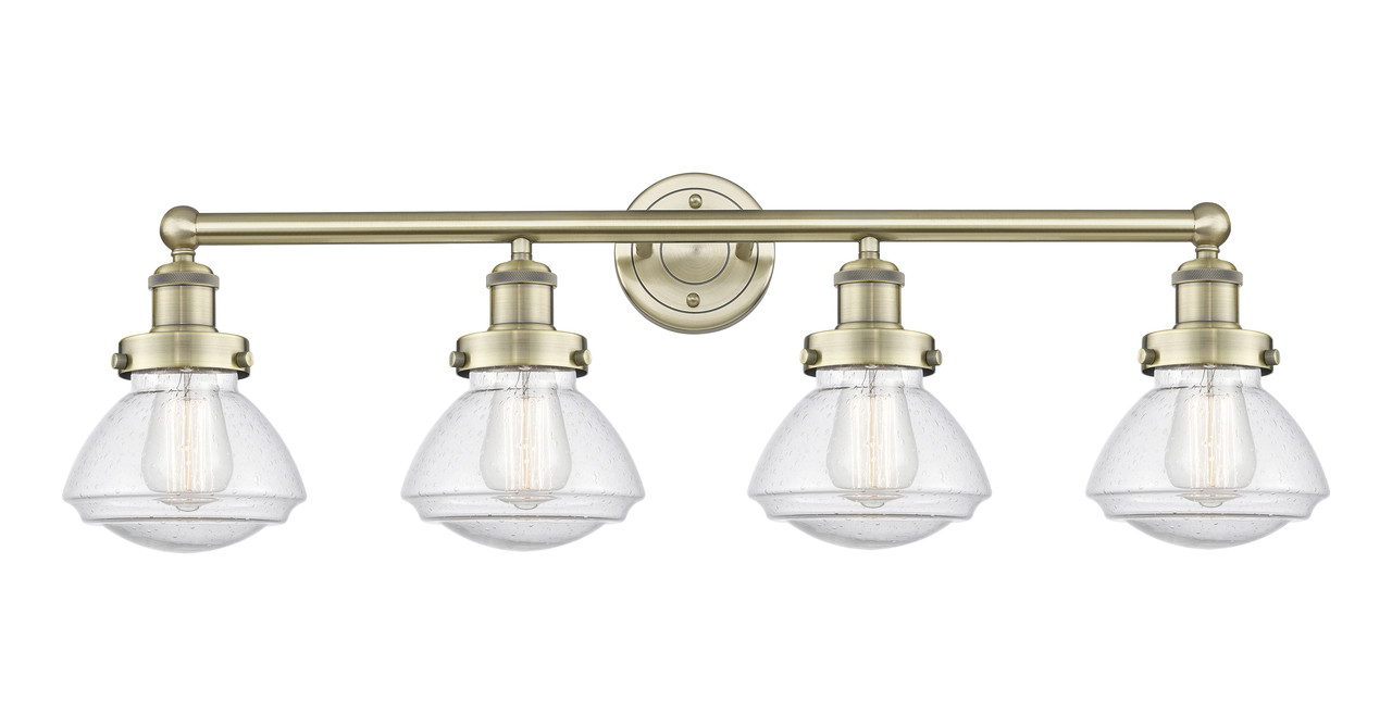 INNOVATIONS 616-4W-AB-G324 Olean 4 33.5 inch Bath Vanity Light Antique Brass