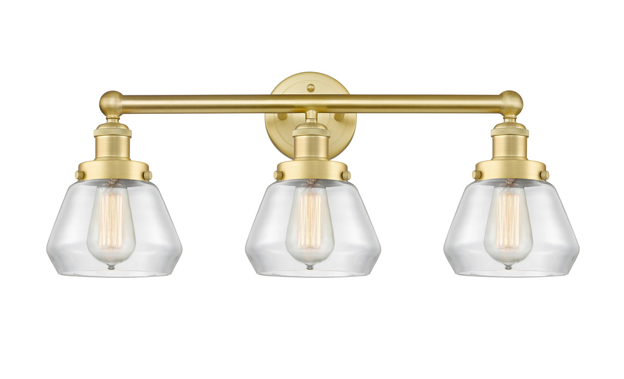 INNOVATIONS 616-3W-SG-G172 Fulton 3 24.5 inch Bath Vanity Light Satin Gold