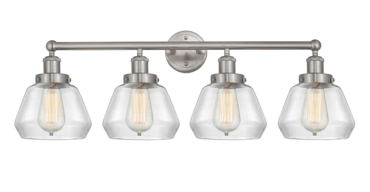 INNOVATIONS 616-4W-SN-G172 Fulton 4 Light 33.5 inch Bath Vanity Light Brushed Satin Nickel