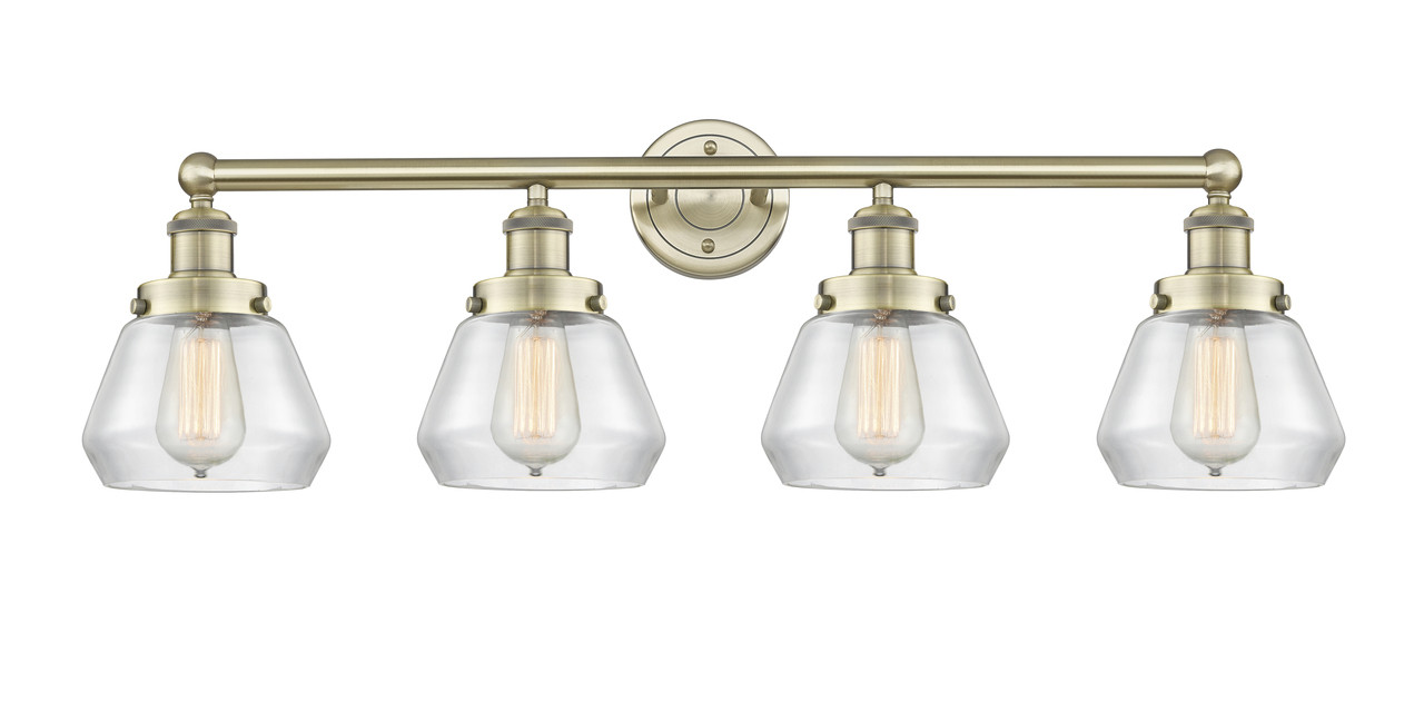 INNOVATIONS 616-4W-AB-G172 Fulton 4 33.5 inch Bath Vanity Light Antique Brass