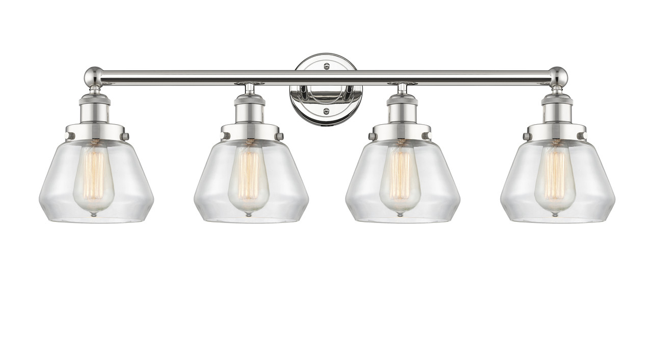 INNOVATIONS 616-4W-PN-G172 Fulton 4 33.5 inch Bath Vanity Light Polished Nickel
