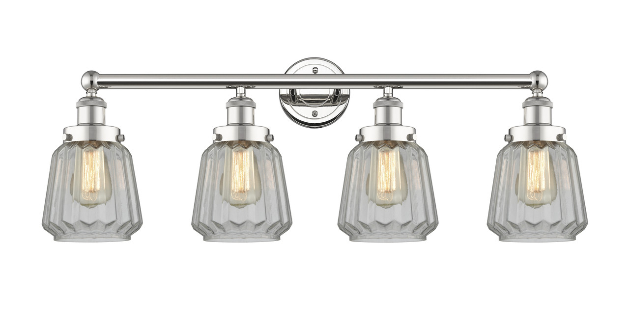 INNOVATIONS 616-4W-PN-G142 Chatham 4 33.5 inch Bath Vanity Light Polished Nickel