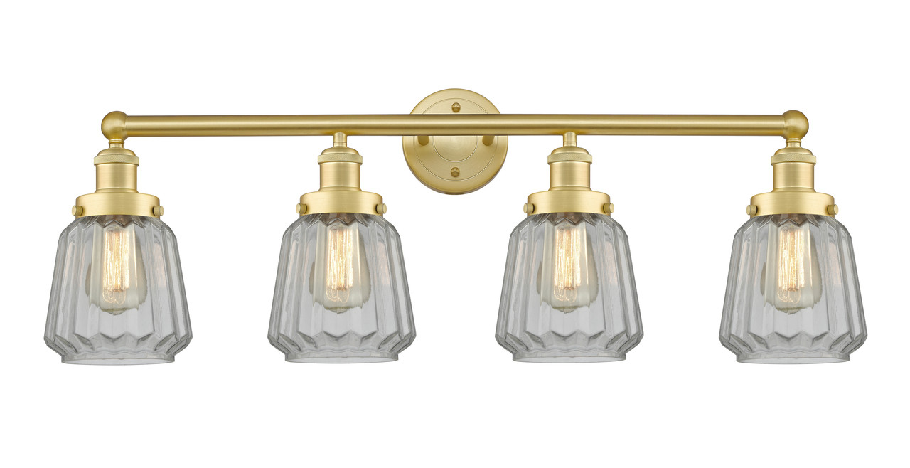 INNOVATIONS 616-4W-SG-G142 Chatham 4 33.5 inch Bath Vanity Light Satin Gold