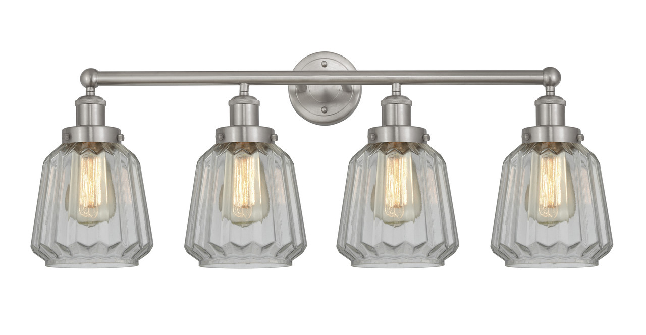 INNOVATIONS 616-4W-SN-G142 Chatham 4 Light 33.5 inch Bath Vanity Light Brushed Satin Nickel