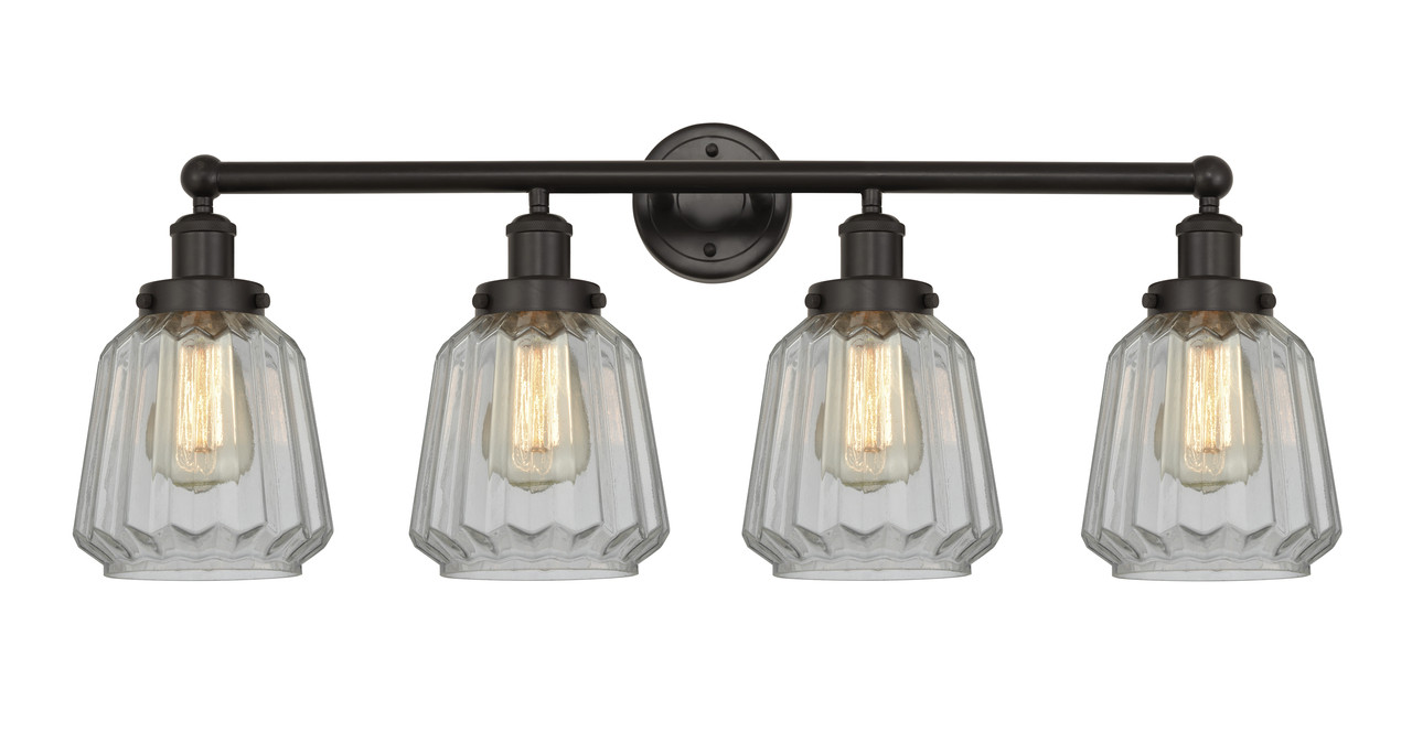 INNOVATIONS 616-4W-OB-G142 Chatham 4 Light 33.5 inch Bath Vanity Light Oil Rubbed Bronze