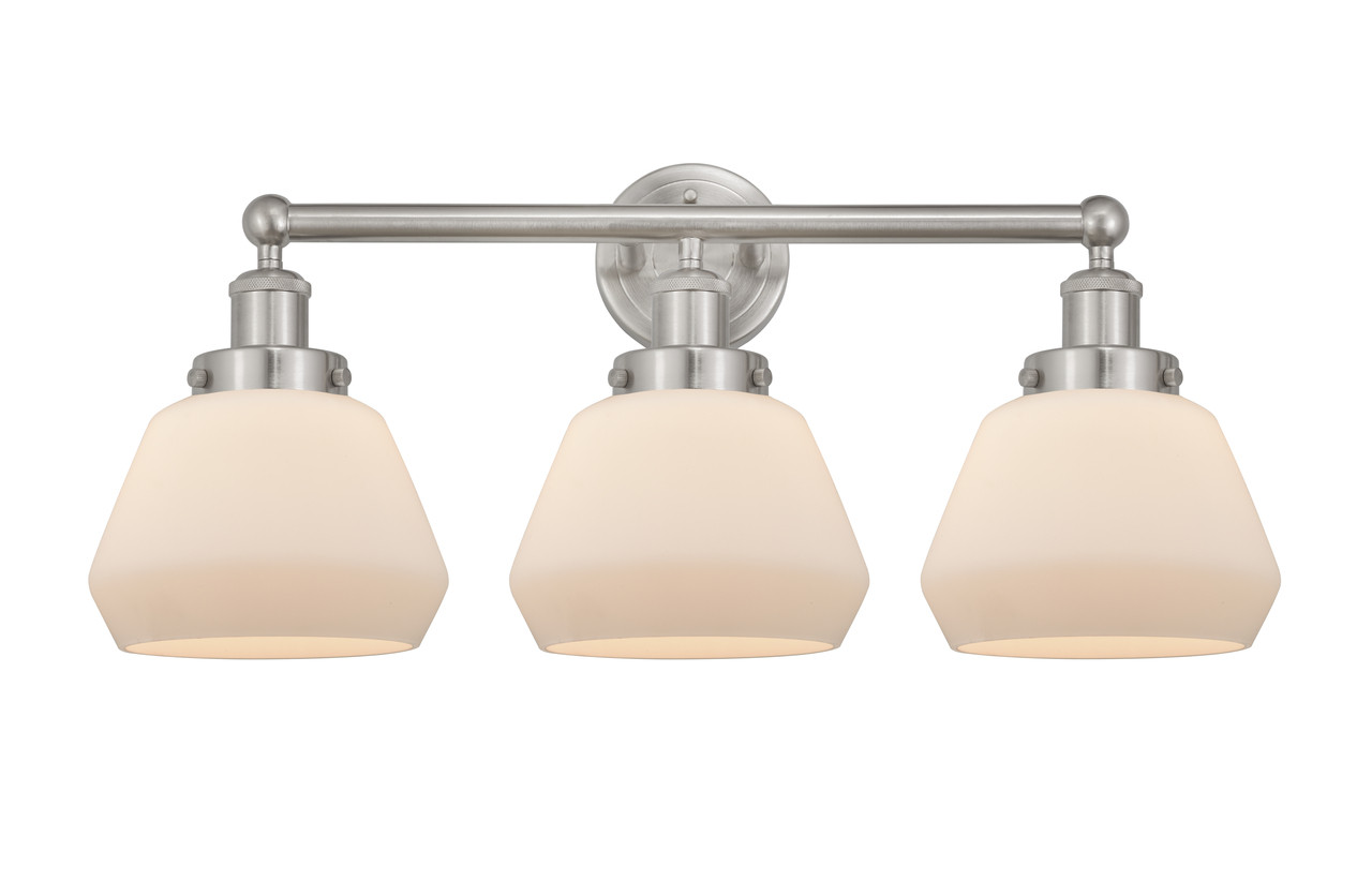 INNOVATIONS 616-3W-SN-G171 Fulton 3 Light 24.5 inch Bath Vanity Light Brushed Satin Nickel