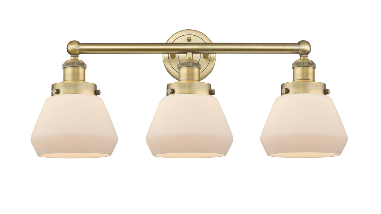 INNOVATIONS 616-3W-BB-G171 Fulton 3 24.5 inch Bath Vanity Light Brushed Brass