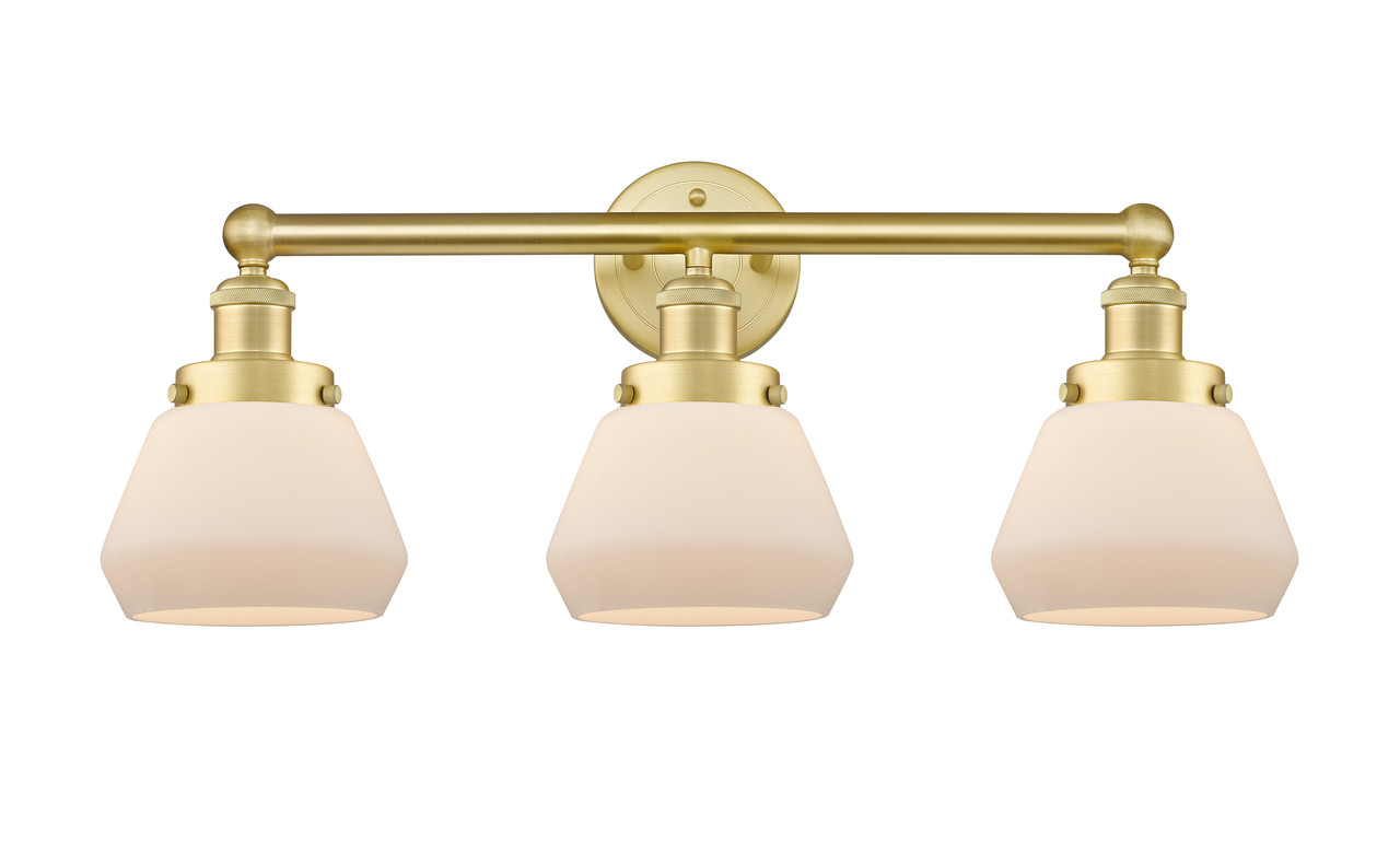 INNOVATIONS 616-3W-SG-G171 Fulton 3 24.5 inch Bath Vanity Light Satin Gold