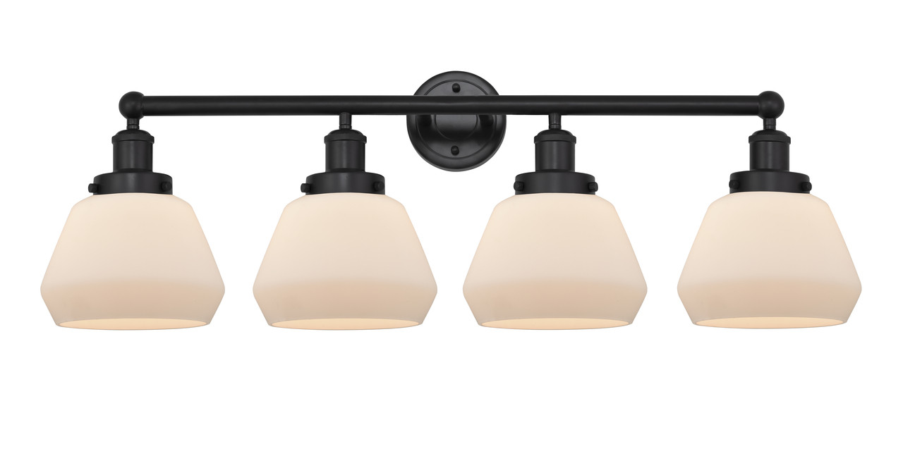 INNOVATIONS 616-4W-BK-G171 Fulton 4 Light 33.5 inch Bath Vanity Light Matte Black