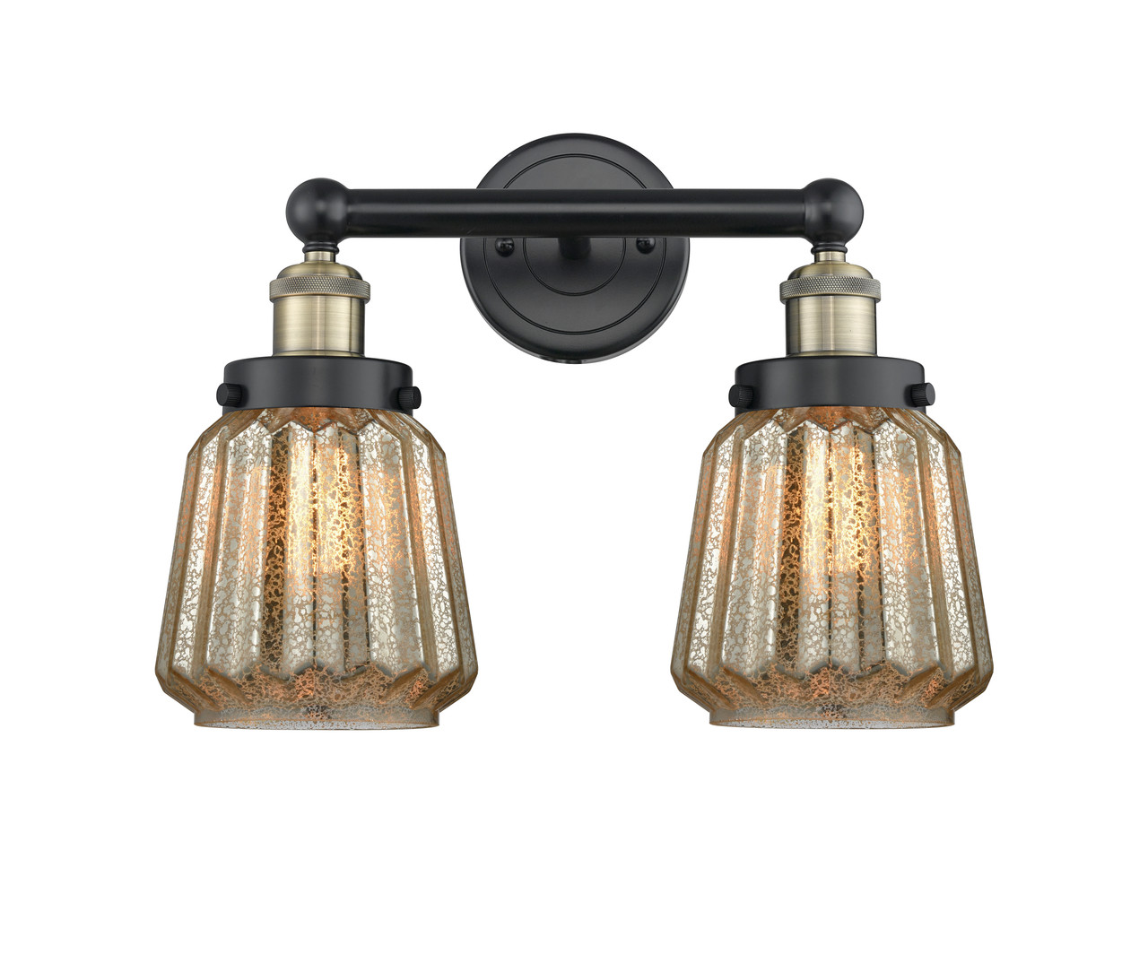 INNOVATIONS 616-2W-BAB-G146 Chatham 2 15.5 inch Bath Vanity Light Black Antique Brass